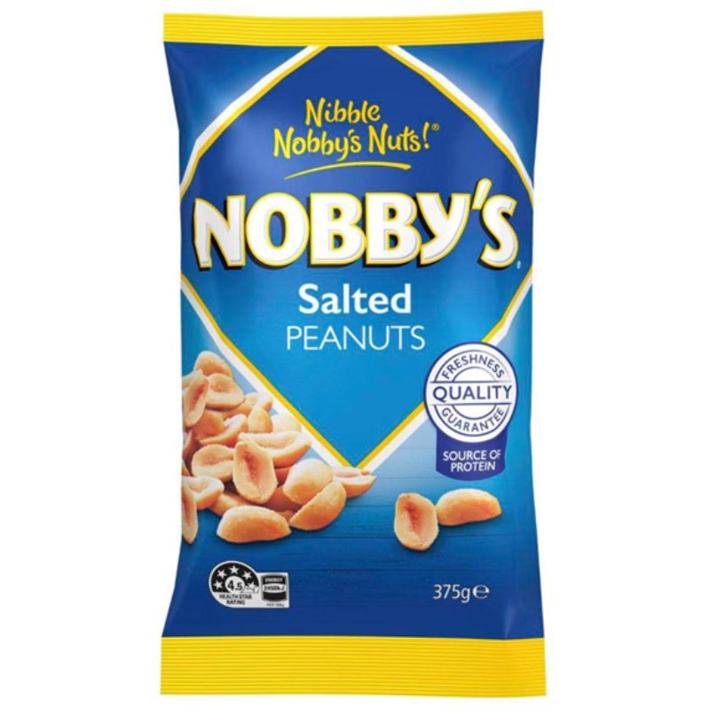 [CLEARANCE Expiry Date: 27/09/2026] Nobby's Pre-peeled Peanuts Party Bag Salted 375g