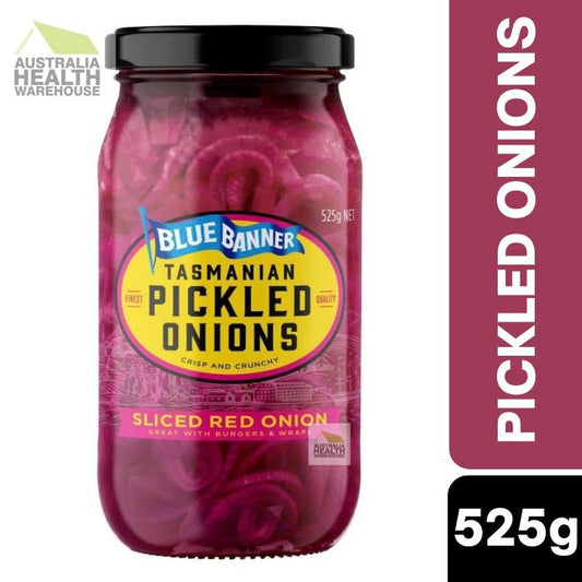 [Expiry: 19/12/2026] Blue Banner Pickled Sliced Red Onions 525g