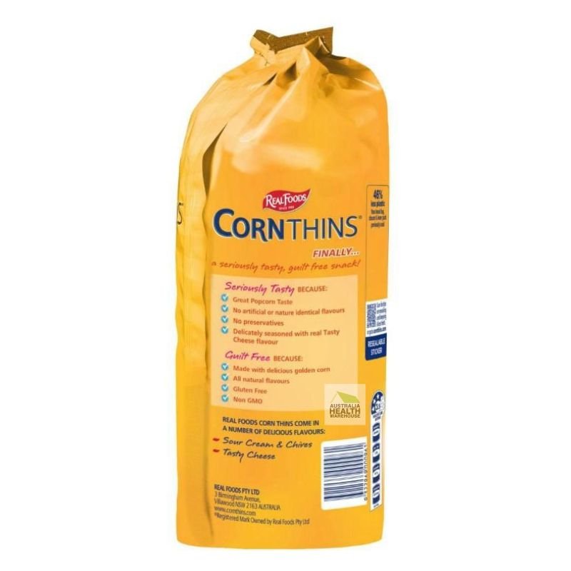 Real Foods Corn Thins Tasty Cheese 150g