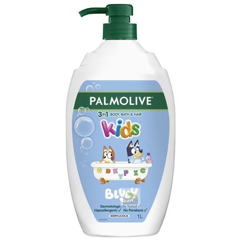 Palmolive Kids Bluey 3 in 1 Berrylicious Body Bath & Hair 1 Litre