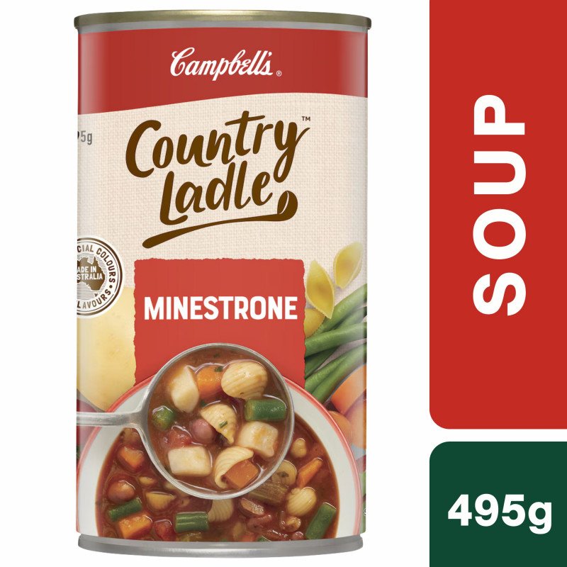 [Expiry Date: 11/12/2027] Campbell's Country Ladle Soup Can Minestrone 495g
