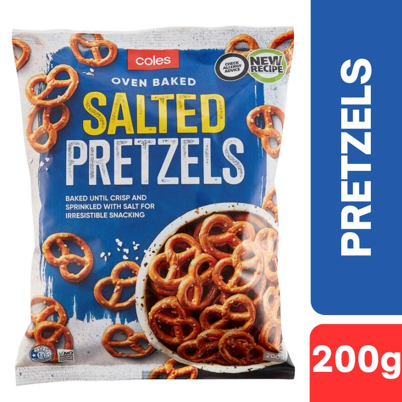 [CLEARANCE Expiry Date: 15/10/2026] Coles Salted Pretzels 200g