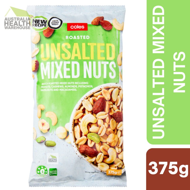 [Expiry Date: 09/10/2026]  Coles Mixed Nuts Unsalted  375g