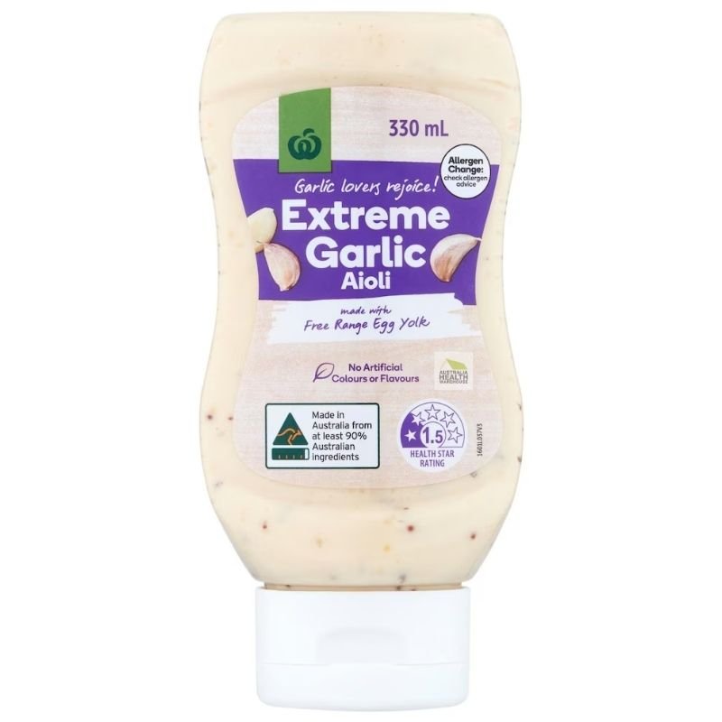 [Expiry: 01/2027] Woolworths Extreme Garlic Aioli 330mL