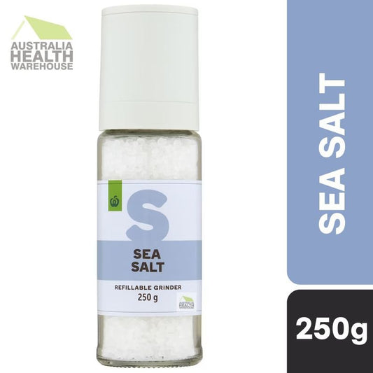 [Expiry: 07/2028]Woolworths Sea Salt Refillable Grinder 250g