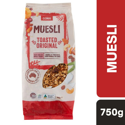 [Expiry Date: 04/02/2027] Coles Muesli Toasted Original 750g