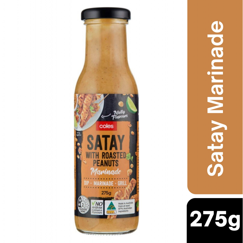 [CLEARANCE Expiry Date: 26/05/2026] Coles Satay Marinade with Roasted Peanuts 275g