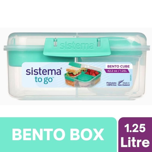 Sistema To Go Bento Cube Food Storage Container Assorted 1.25 Litre (Green)