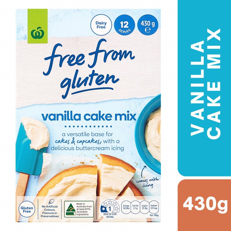 [Expiry Date: 15/12/2026] Woolworths Free From Gluten Vanilla Cake Mix 430g
