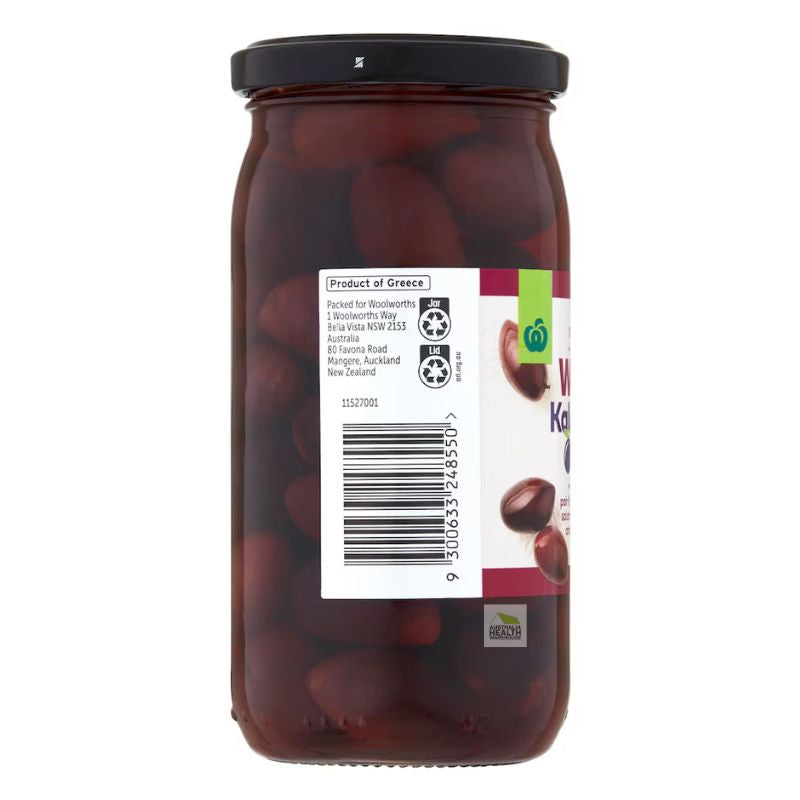[Expiry: 02/09/2027] Woolworths Whole Kalamata Olives 350g