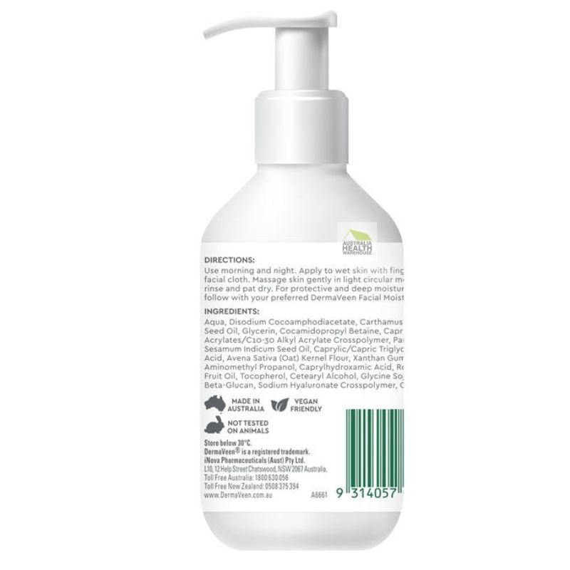 [Expiry: 11/2026] DermaVeen Face Ultra Hydrating Cleanser 200mL