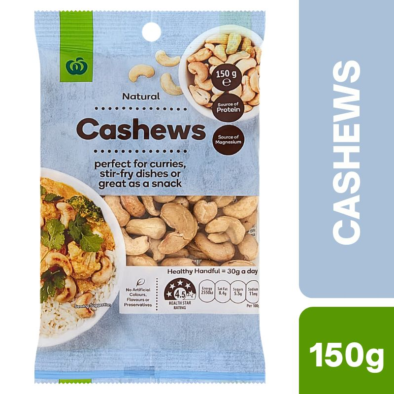 [CLEARANCE Expiry Date: 13/08/2026] Woolworths Cashews 150g