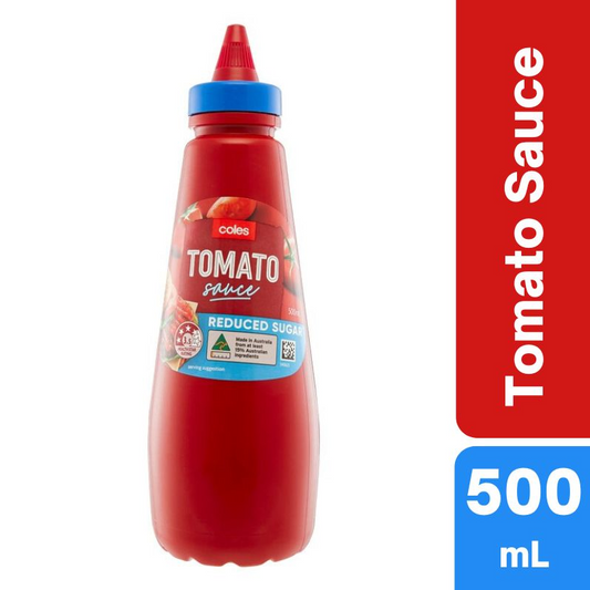 [Expiry Date: 25/09/2026] Coles Tomato Sauce Reduced Sugar 500mL