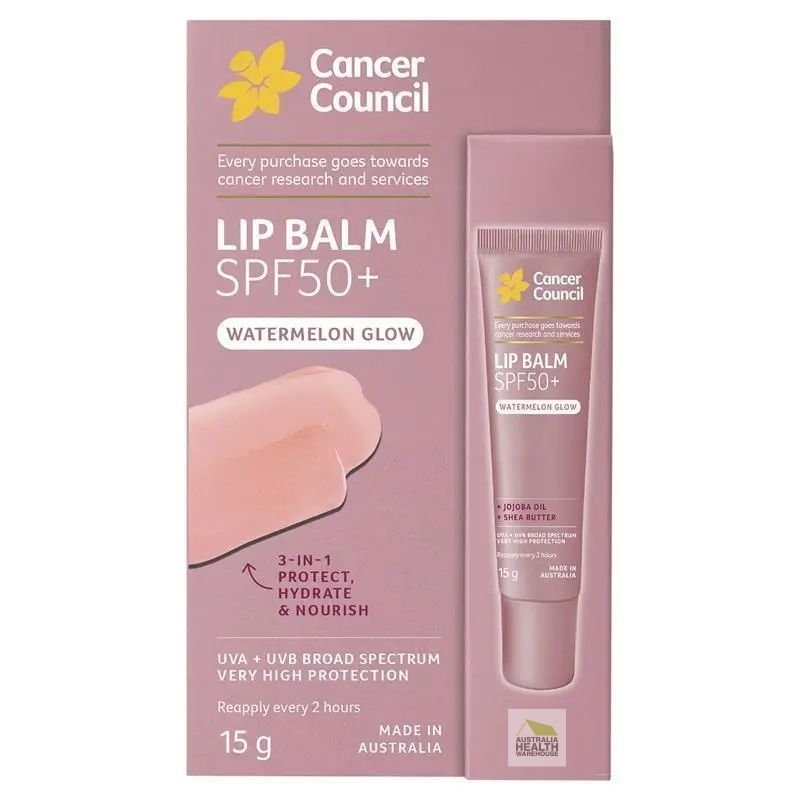 [Expiry: 06/2028] Cancer Council Lip Balm SPF50+ Watermelon Glow 15g