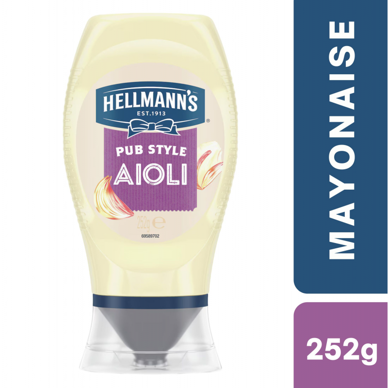 [Expiry Date: 08/12/2026] Hellmann's Pub Style Garlic Aioli 252g