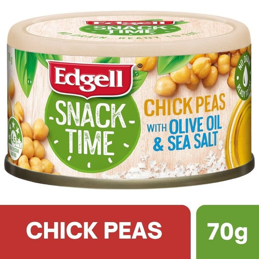 [Expiry Date: 30/06/2028] Edgell Snack Time Chickpeas With Olive Oil & Sea Salt 70g