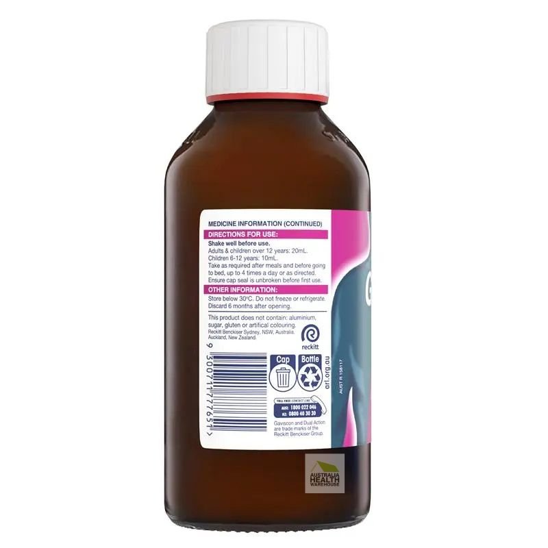 [Expiry: 01/2027] Gaviscon Liquid Dual Action Peppermint 500mL