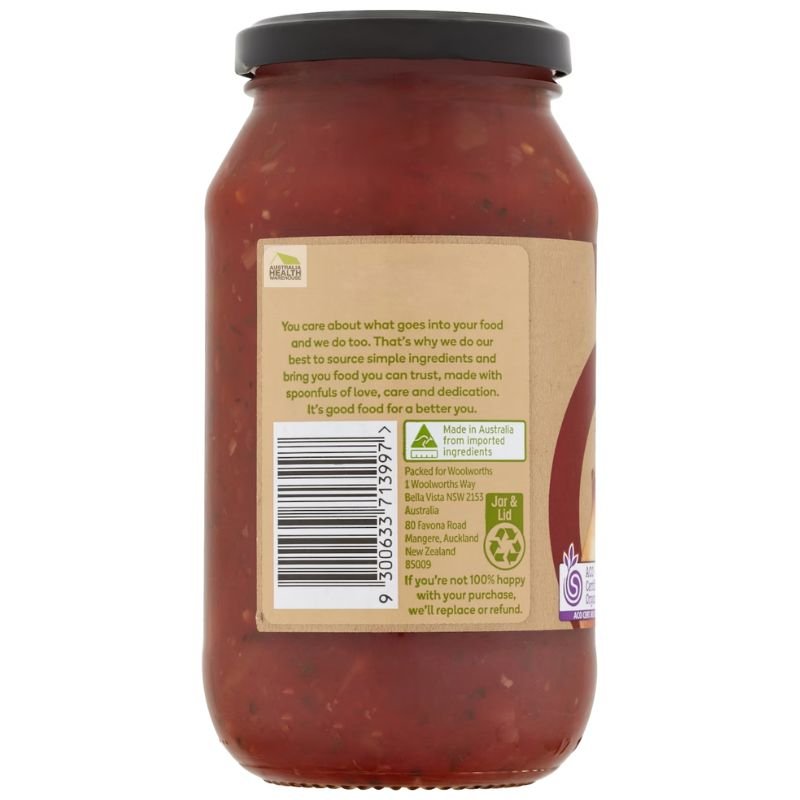 [Expiry Date: 20/01/2028] Woolworths Macro Organic Bolognese Chunky Pasta Sauce 500g