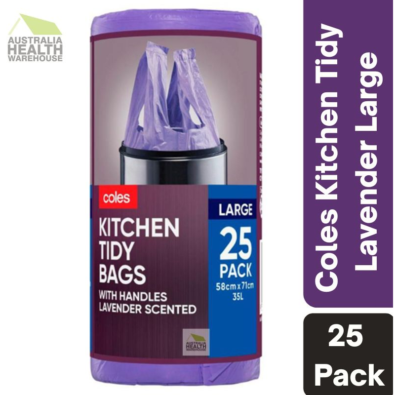 Coles Kitchen Tidy Bags Lavender Scented Large 25 Pack