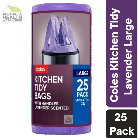 Coles Kitchen Tidy Bags Lavender Scented Large 25 Pack
