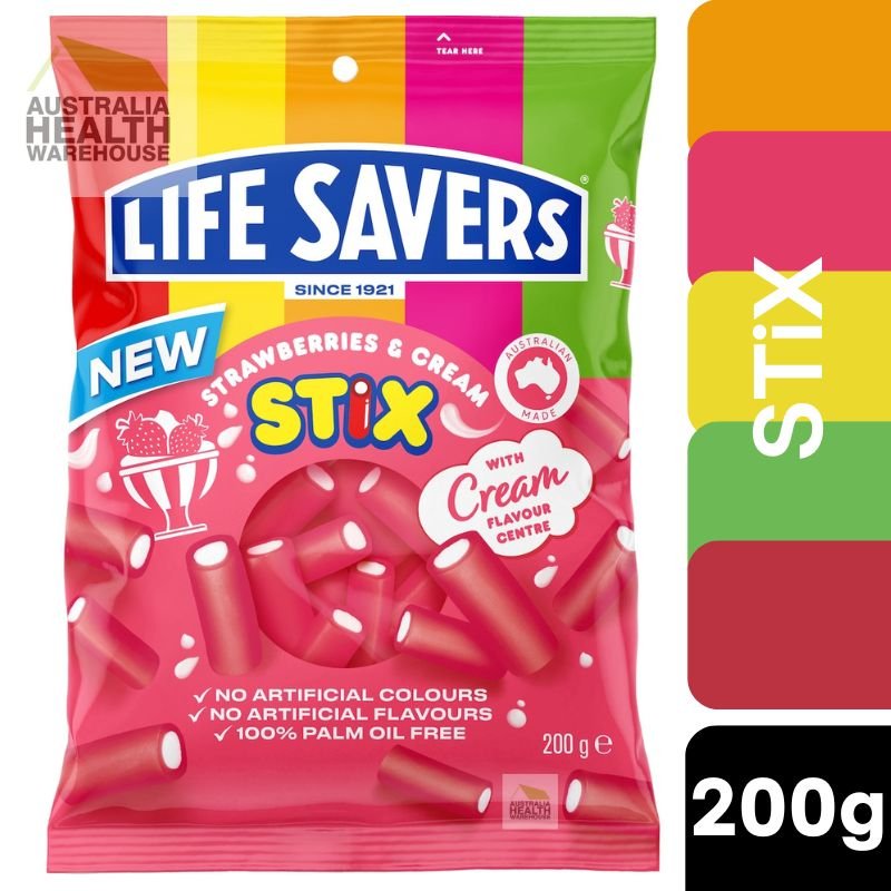 [Expiry: 23/02/2027] Lifesavers Strawberries & Cream Stix 200g
