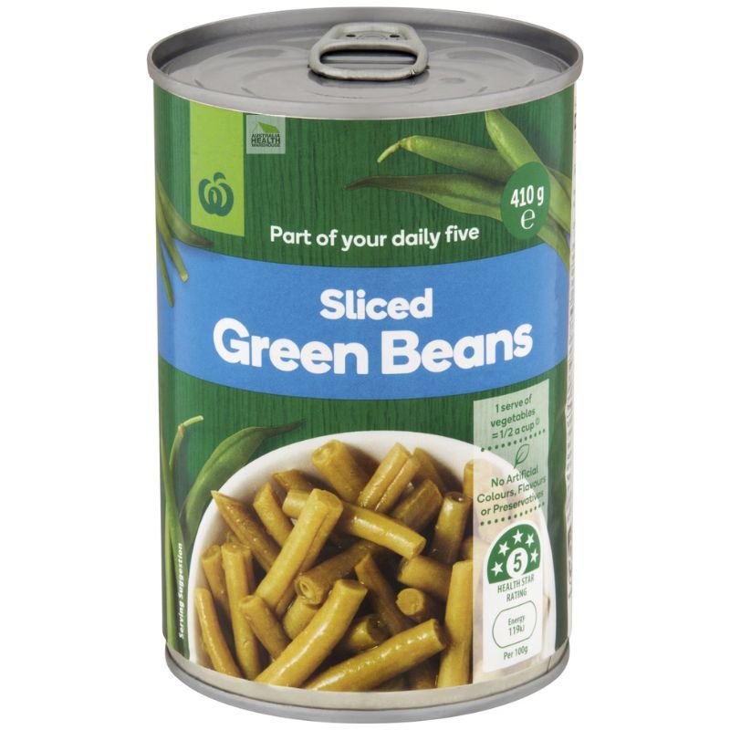 Woolworths Sliced Green Beans 410g