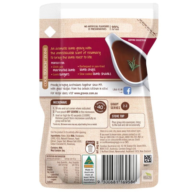 [Expiry Date: 26/09/2027] Gravox Lamb & Rosemary Liquid Gravy Pouch 165g