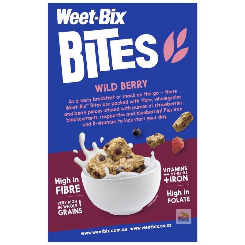 [Expiry: 21/08/2025] Sanitarium Weet-Bix Bites Wild Berry Breakfast Cereal 500g