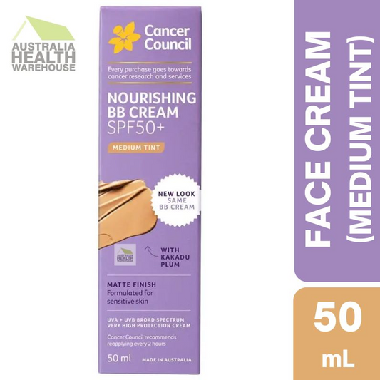 [Expiry: 03/2028] Cancer Council Face Day Wear BB Cream Matte Medium Tint SPF 50+ 50mL