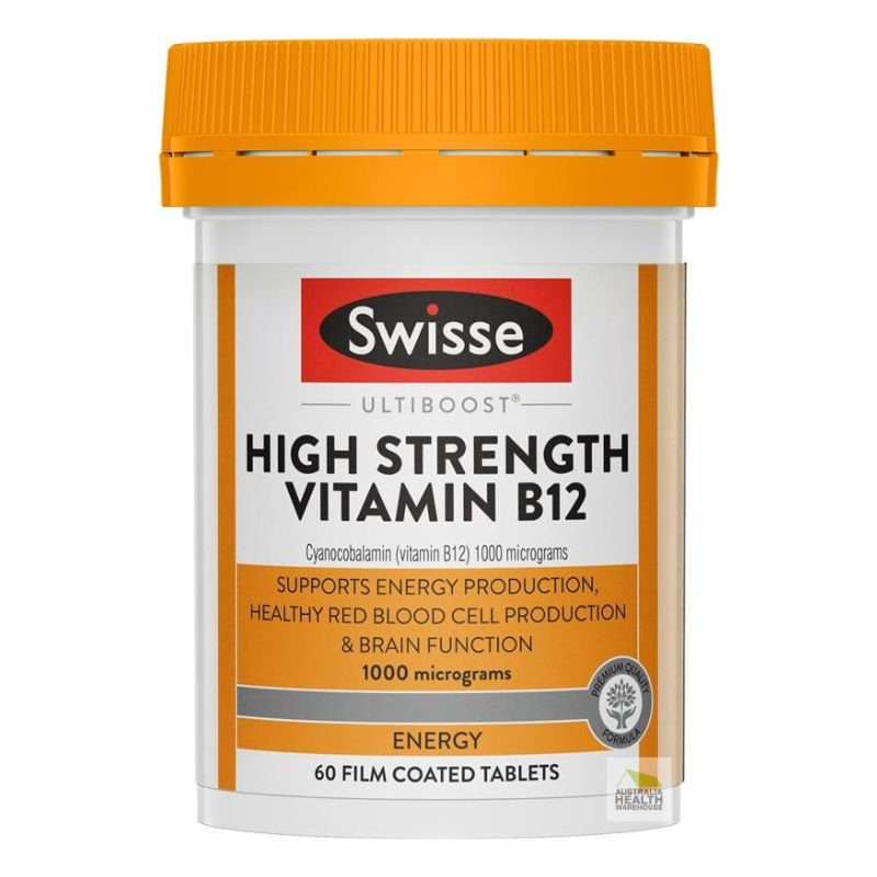 [Expiry: 04/2026] Swisse Ultiboost High Strength Vitamin B12 1000mcg 60 Tablets