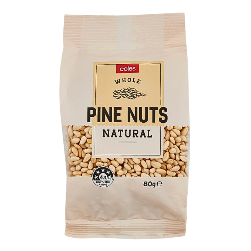 [Expiry Date: 10/10/2026] Coles Whole Natural Pine Nuts 80g