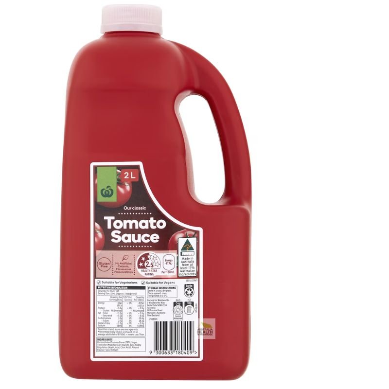 Woolworths Tomato Sauce 2 Litre