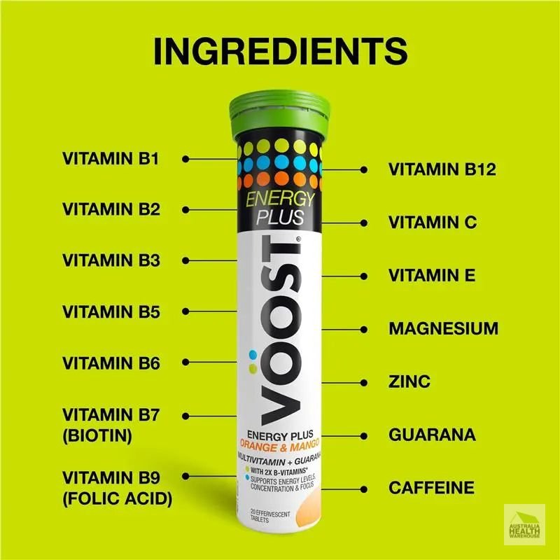 [Expiry: 07/2027] Voost Energy Plus Orange & Mango Effervescent 60 Tablets