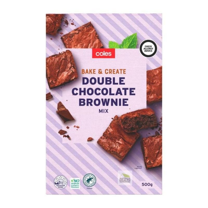 [Expiry: 23/10/2026] Coles Bake & Create Double Chocolate Brownie Mix 500g