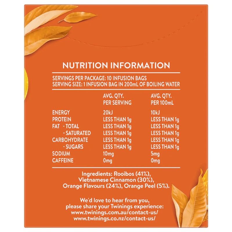 [Expiry Date: 29/09/2028] Twinings Orange & Cinnamon Tea Bags 10 pack