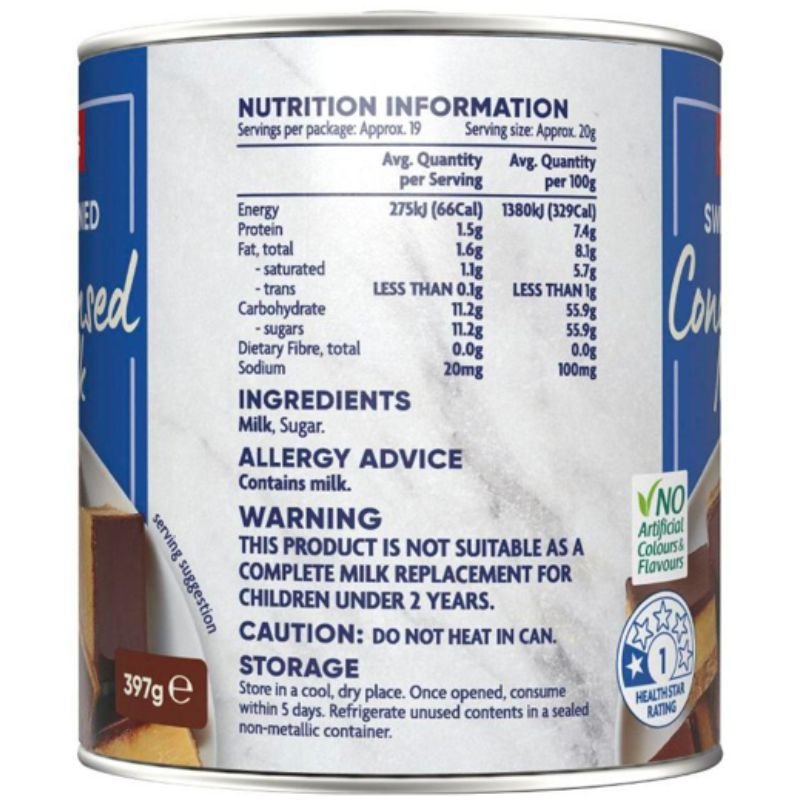 [Expiry Date: 16/06/2027] Coles Sweetened Condensed Milk 397g