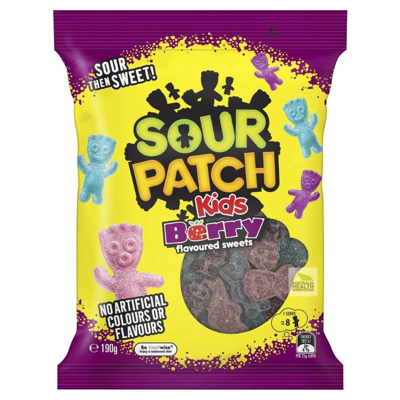 [CLEARANCE Expiry: 07/02/2025] Sour Patch Kids Berry Flavoured Lollies 190g