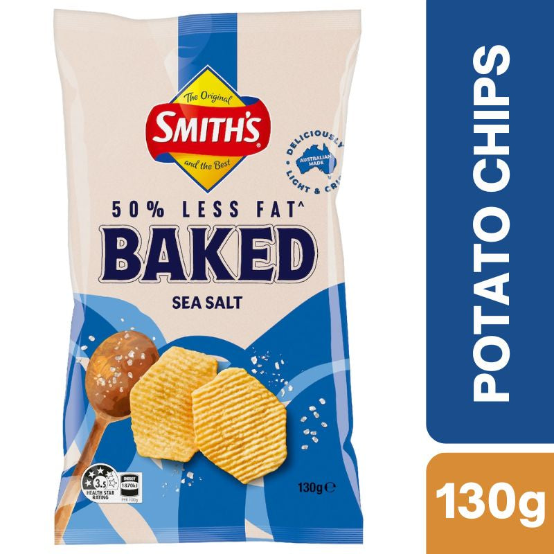 [Expiry Date: 03/01/2027] Smith's Crinkle Cut Baked Potato Chips Sea Salt 130g