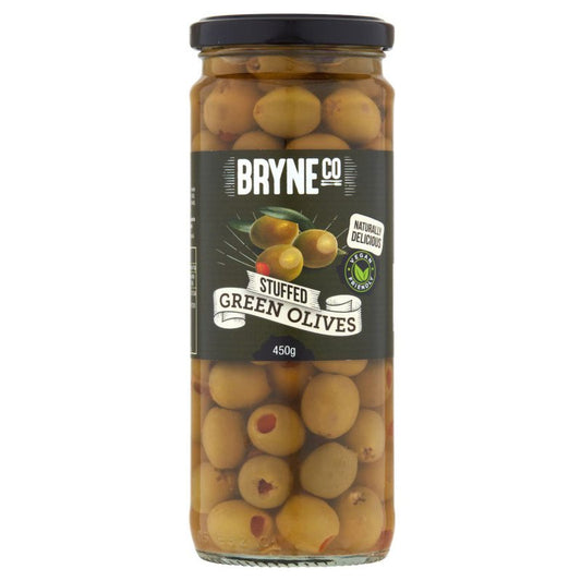 [Expiry Date: 26/07/2028] Bryne Co Stuffed Green Olives 450g