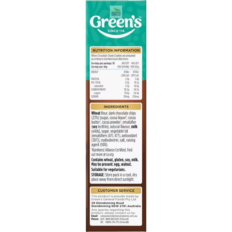 Green's Deluxe Chocolate Chunk Cookies Mix 400g