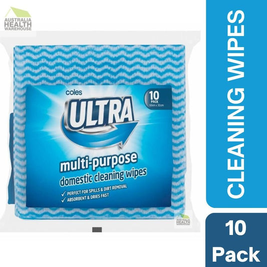 Coles Ultra Multi-Purpose Domestic Cleaning Wipes 10 Pack