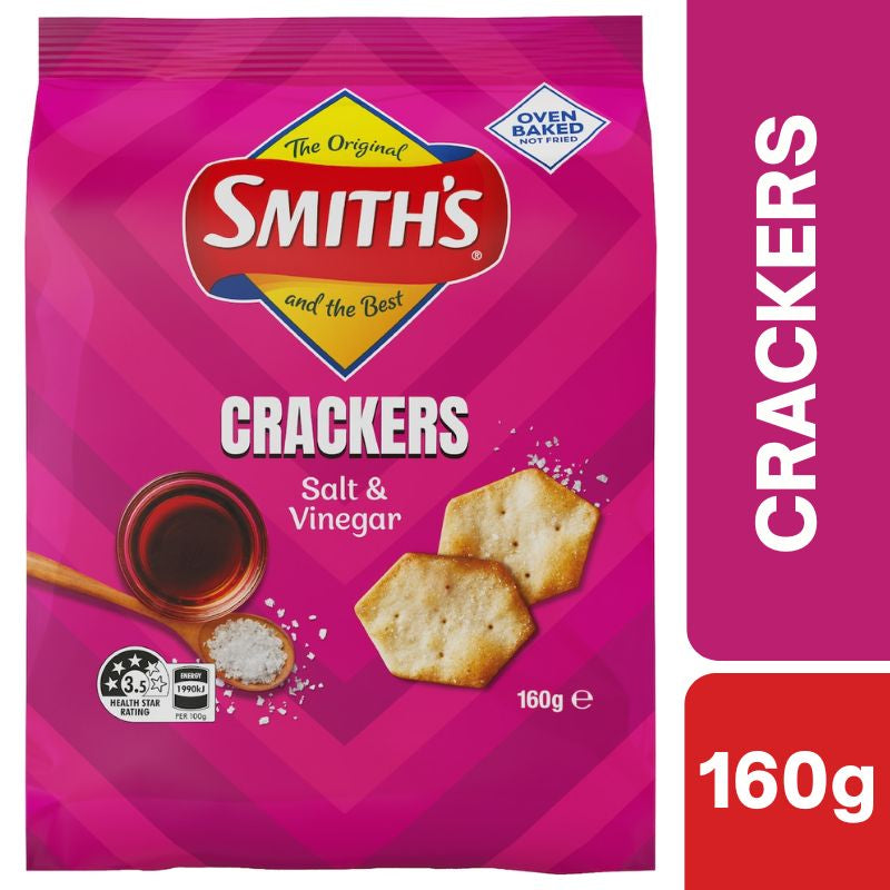 Smith's Crackers Salt & Vinegar Snack 160g