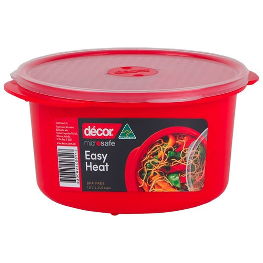 Decor Microsafe Easy Heat Round Container 1.5 Litre