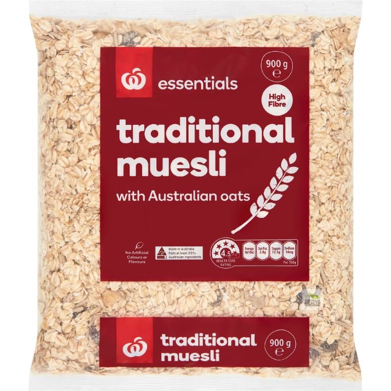 [Expiry Date: 19/09/2026] Woolworths Traditional Muesli 900g