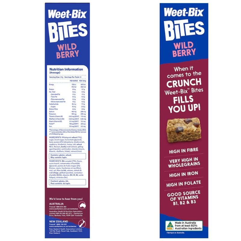 [Expiry: 21/08/2025] Sanitarium Weet-Bix Bites Wild Berry Breakfast Cereal 500g