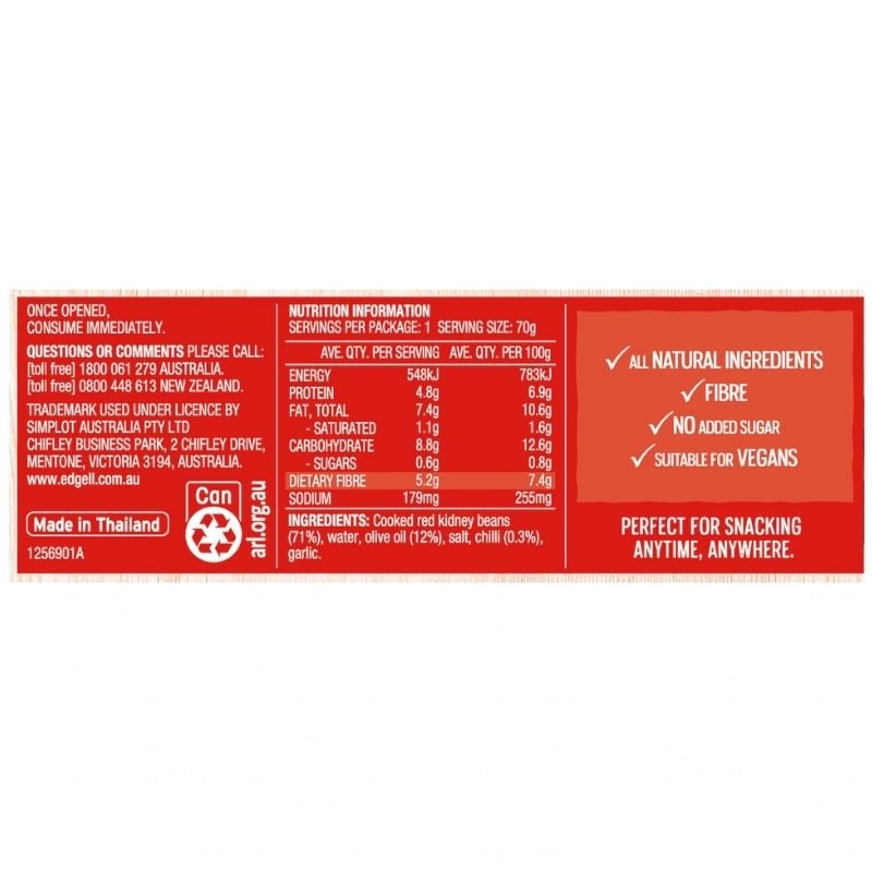 [Expiry Date: 30/06/2028] Edgell Snack Time Red Kidney Beans With Chilli & Olive Oil 70g