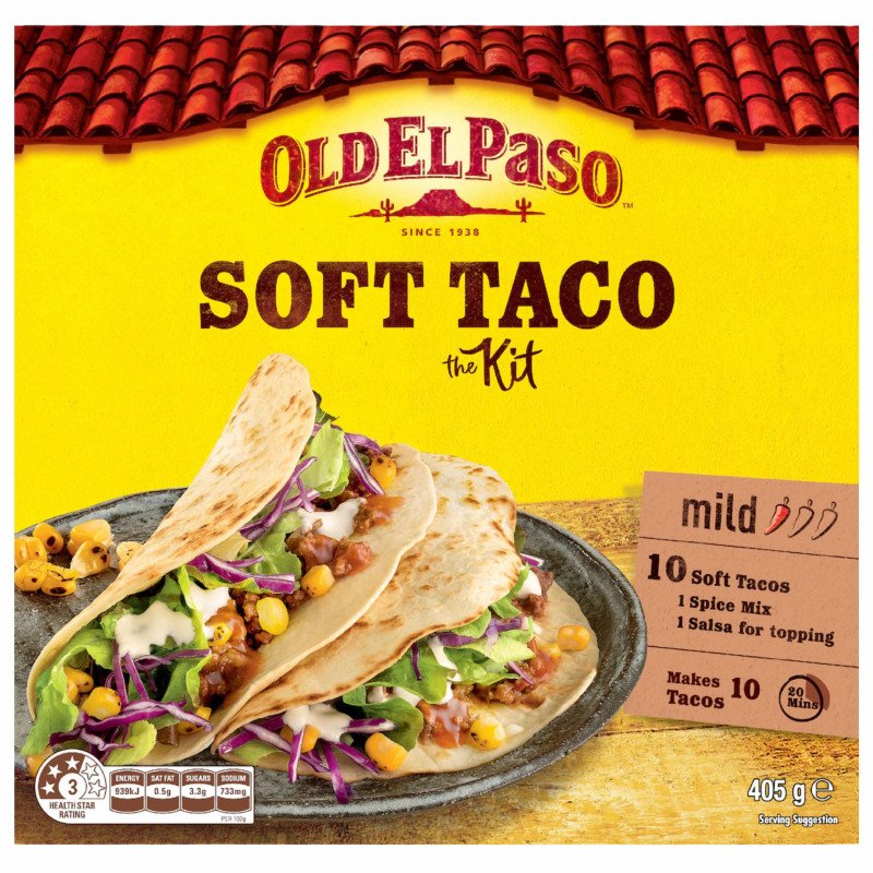 [Expiry Date: 29/03/2027] Old El Paso Soft Taco Dinner Kit Mexican Style 405g