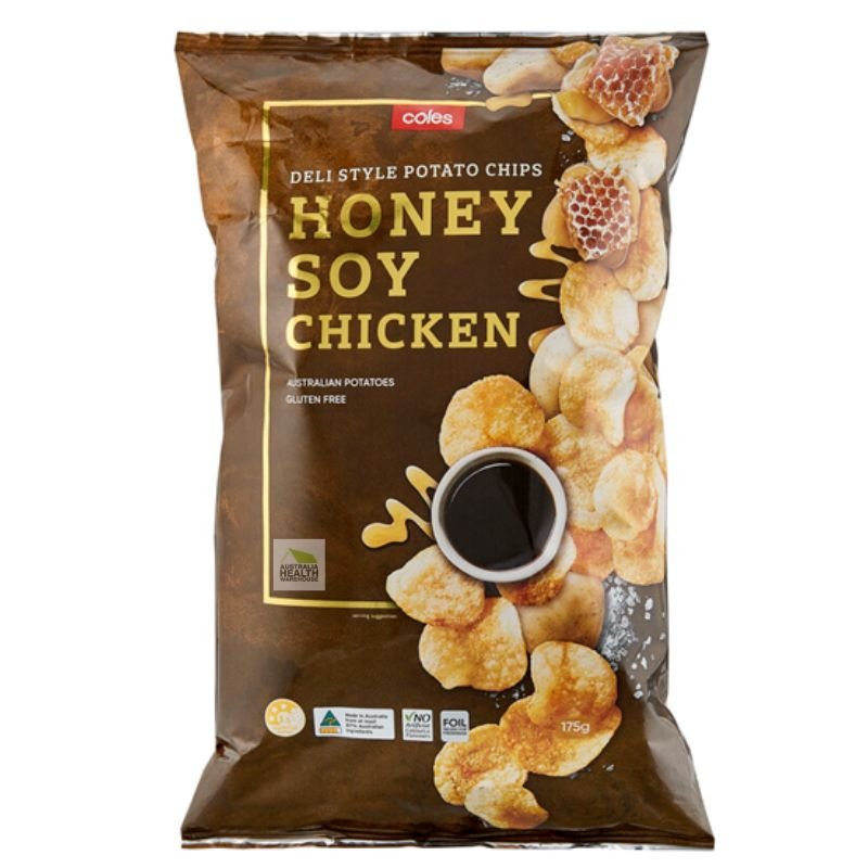 Coles Deli Style Potato Chips Honey Soy Chicken 175g
