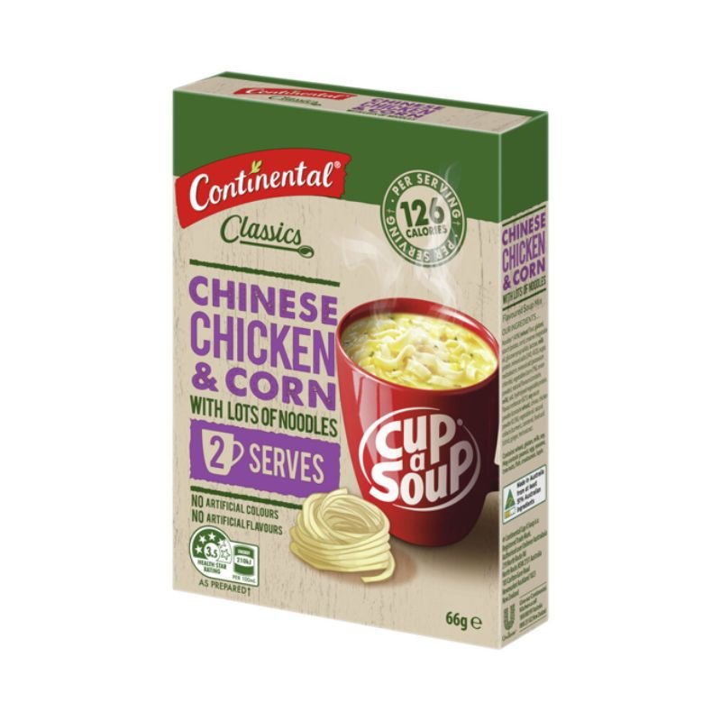 [Expiry: 03/03/2028] Continental Cup A Soup Chinese Chicken & Corn with Noodles Serves 2 66g