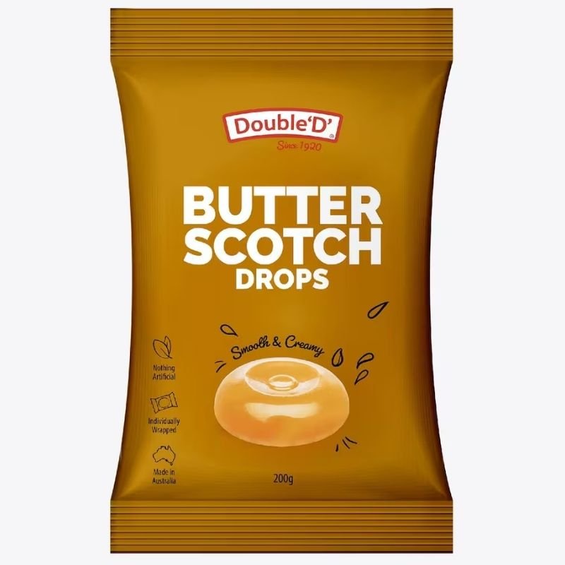 [Expiry Date: 09/07/2028] Double 'D' Butterscotch Drops 200g